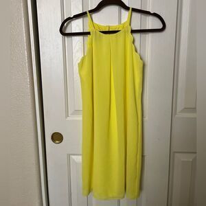 I.N. San Francisco Strapless Yellow scallop Dress